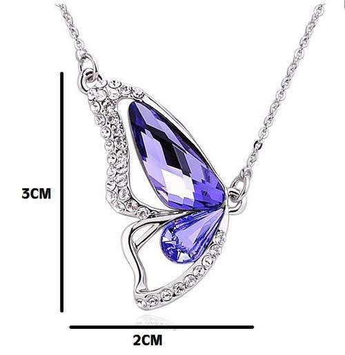 REDUCED SHIPPING **BUTTERFLY CRYSTAL NECKLACE