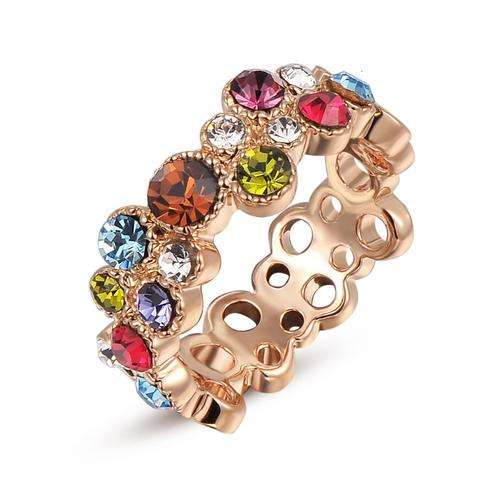 POSTAGE ONLY R35.00 ***18K ROSE GOLD PLATED CRYSTAL  RING***