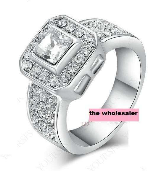 POSTAGE ONLY R35.00 ***18K WHITE GOLD PLATED 1.5ct Simulated Diamond Engagement Wedding Ring