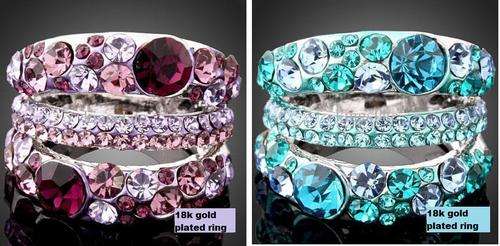 POSTAGE ONLY R35.00 ***TWO RINGS***18K WHITE GOLD PLATED RINGS, BID IS FOR BOTH RINGS