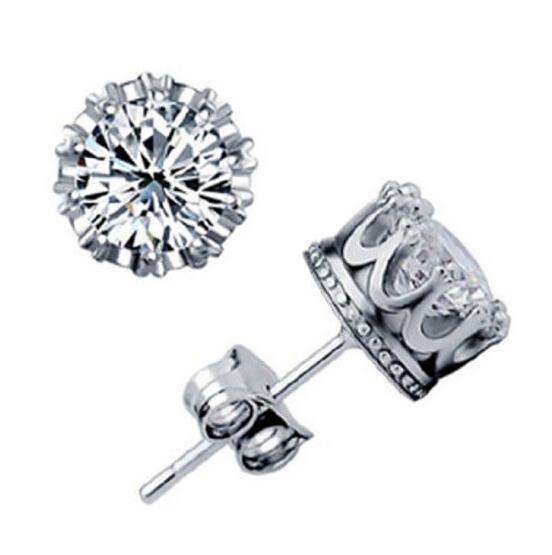 ***CRYSTAL CROWN STUD EARRINGS***