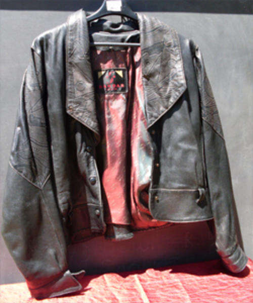 For the genuine vintage biker look - Black Leather "Bomber" Style Womans Jacket