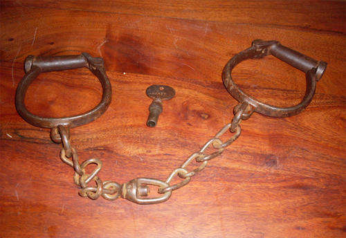 Vintage  Hiatt Darby Style Leg Shackles - includes original key