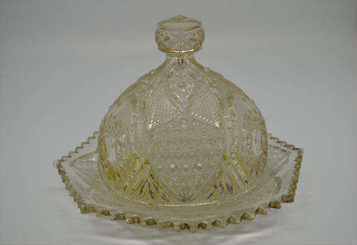 Exquisite item, no chips or damage.- Cut Glass Butter Dish