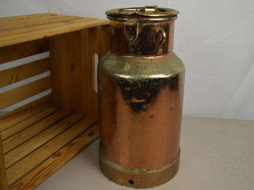 Copper and Brass plated milk can
