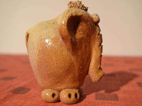 Nelly the "mop-top" Ceramic Elephant