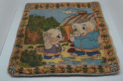 Tapestry cushion cover -  Huff and puff and blow the house down.......