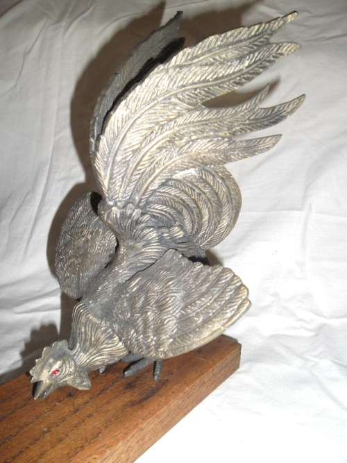Large vintage Brass pair of table Fighting Cocks. Circa 1950's