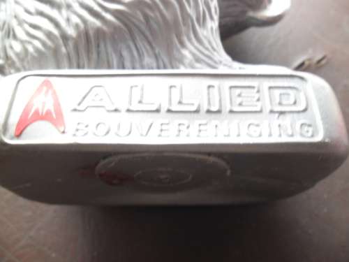 Bilingual children's saving box:  Allied Building Society / Bouvereniging