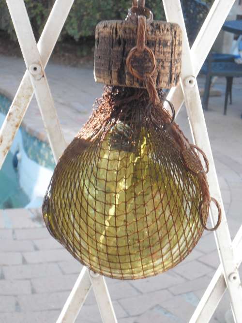 Unique light fitting by De Kunstkule Netherlands.  Vintage Fishing float