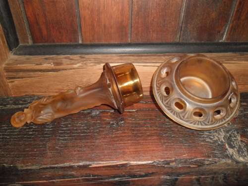 Art Deco female figurine glass flower frog