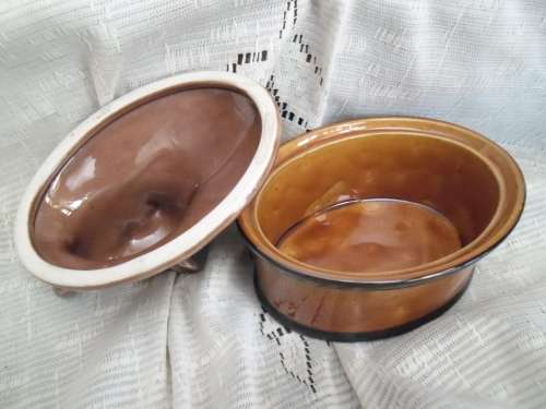 Vintage Large Majolica Wild Boar Foie Gras Paté Dish