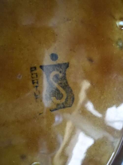 Vintage Large Majolica Wild Boar Foie Gras Paté Dish