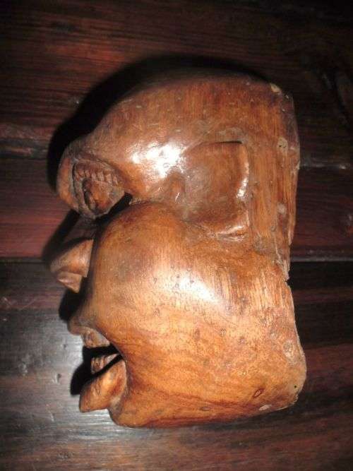 Vintage carved tribal wooden mask. Wonderfully detailed.