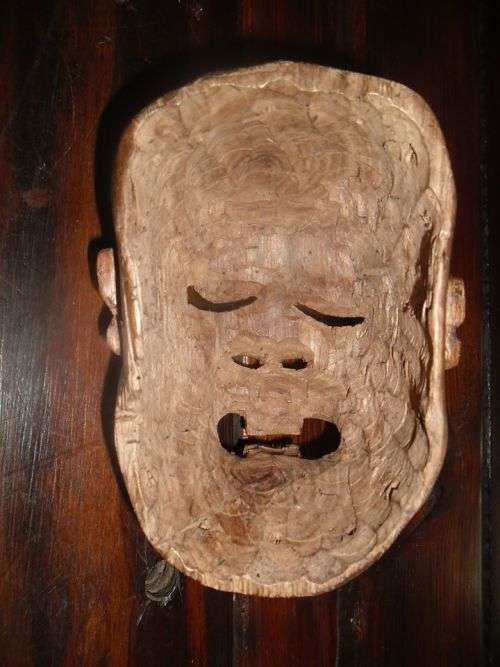Vintage carved tribal wooden mask. Wonderfully detailed.