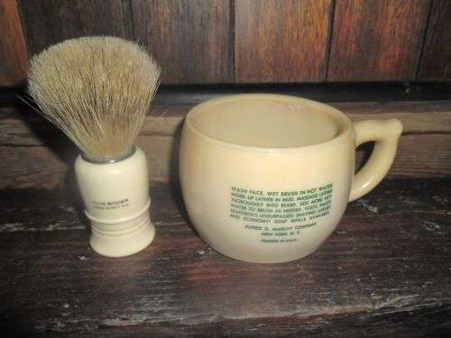 Vintage Seaforth Heather Shaving Mug and Royal Pure Badger Shaving Brush
