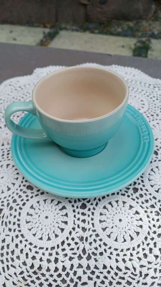 Pair of Le Creuset Cappuccino Cup & Saucer sets