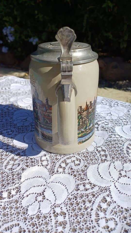 Vintage German Beer Stein with BMW Pewter Lid