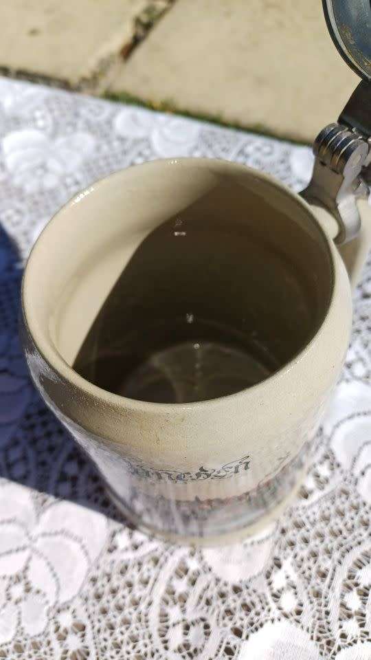 Vintage German Beer Stein with BMW Pewter Lid