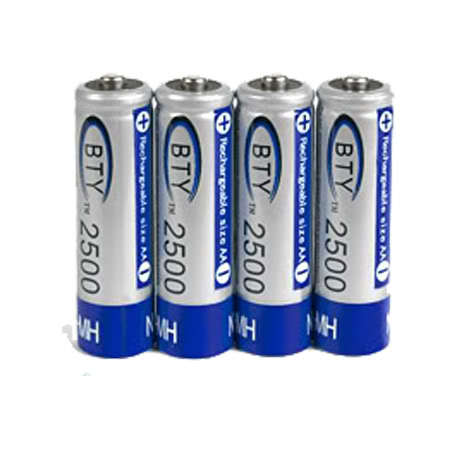 4 x AA Rechargeable Batteries 1.2V 2500mAh Ni-MH