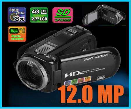 12MP 2.7" LCD TFT HD Digital Video Camcorder - 8X DIGITAL ZOOM
