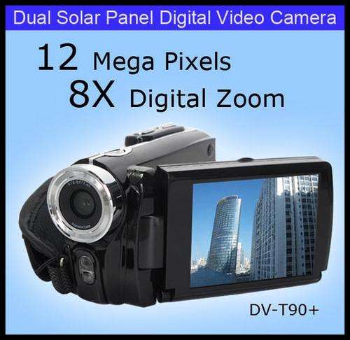 3.0" LCD 12MP Dual Power Solar Panel Digital Camcorder - 8X DIGITAL ZOOM