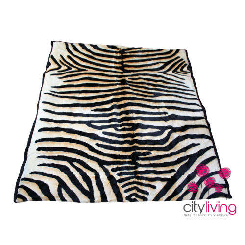 Free Shipping - Zebra Print Blanket - Queen Bed