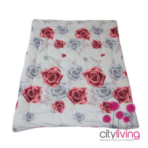 Rose Print Comforter Set - Three Quarter