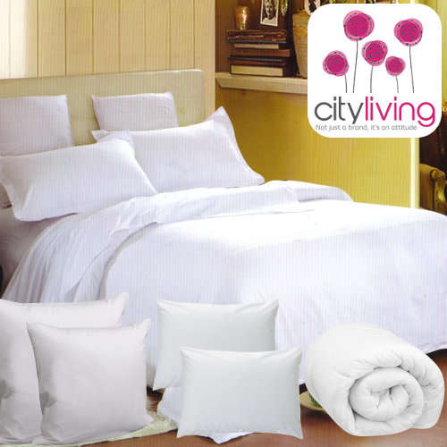 11 Piece Plain White Duvet Combo