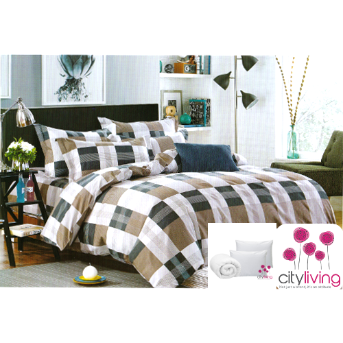 7 Piece Combo Set - Bedding in a Bag - Inners & Duvet Cover - Cotton - Premium Range - Queen Bed