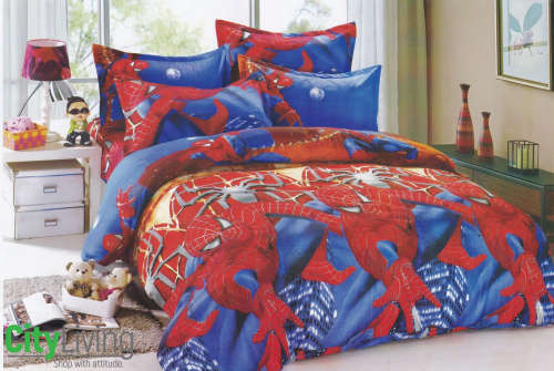 3 PCE Kiddies Duvet Cover Set Spiderman (2) 3/4 Size