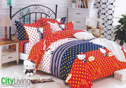 3 PCE Kiddies Duvet Cover Set Hello Kitty (5) 3/4 Size