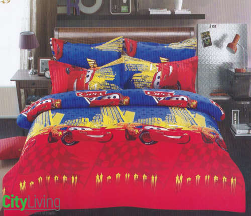 3 PCE Kiddies Duvet Cover Set Cars 3/4 Size