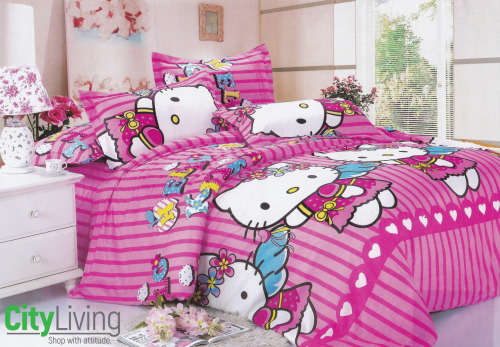 3 Piece Kiddies Fitted Sheet Set Hello Kitty (3)