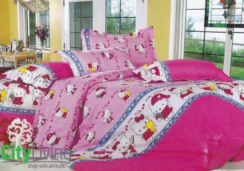 3 Piece Kiddies Fitted Sheet Set Hello Kitty (8)