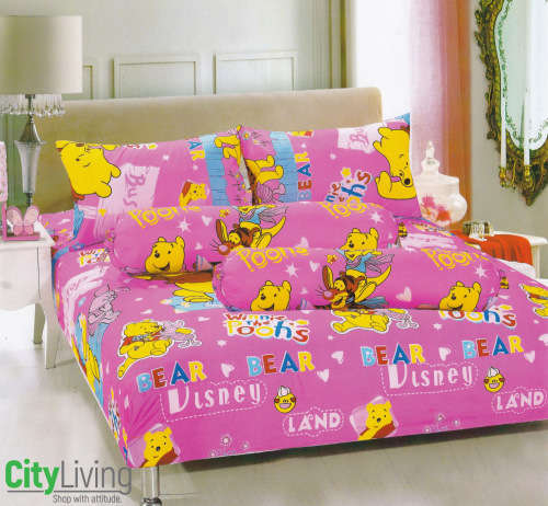 3 Piece Kiddies Fitted Sheet Set Winnie The Pooh
