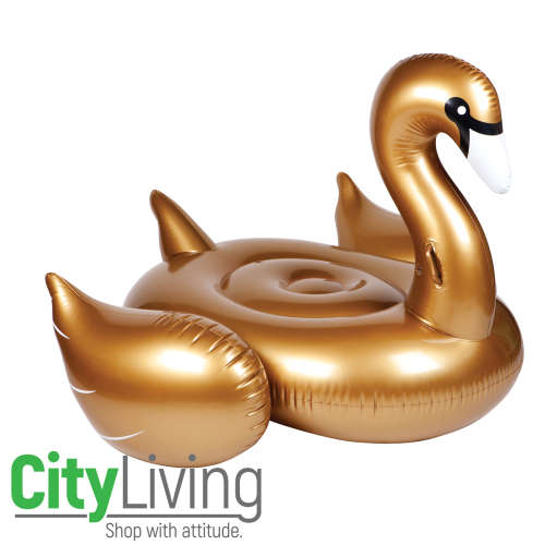 Gold Swan Inflatable Pool Floaty