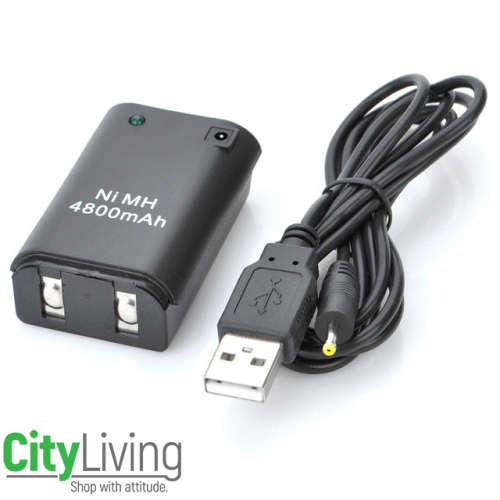 Battery Pack + USB Charger Cable For XBOX 360 Controller