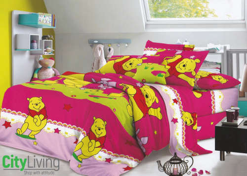 3 PCE Kiddies Duvet Cover Set Winnie The Pooh 3/4 Size