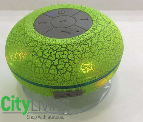 Bluetooth Speaker Crack LED Waterproof Wireless Shower Handsfree Mic Suction Chuck mini MP3