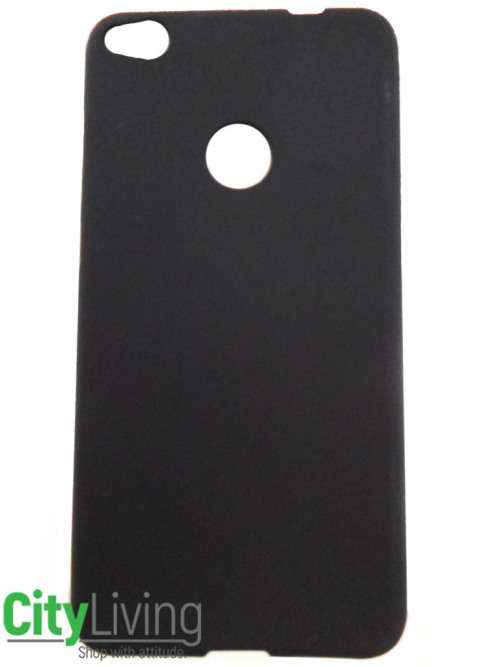 P8 Lite 2017 Rubber Phone Case Plain Black