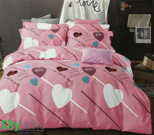 4 Piece Printed Cotton Duvet Cover Set + Inner