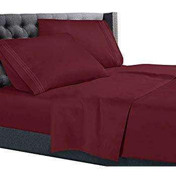 4 Piece Cotton Sheet Combo Sets - Maroon