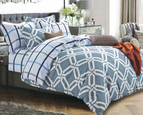 Printed Cotton Duvet Cover Set | 4 Piece