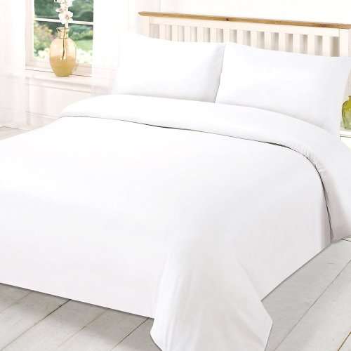 Plain White Cotton Duvet Cover Set + Inner