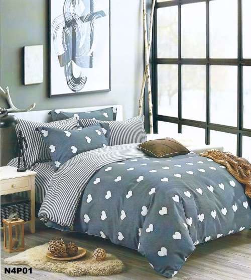 Printed Cotton Duvet Cover Set | 4 Piece