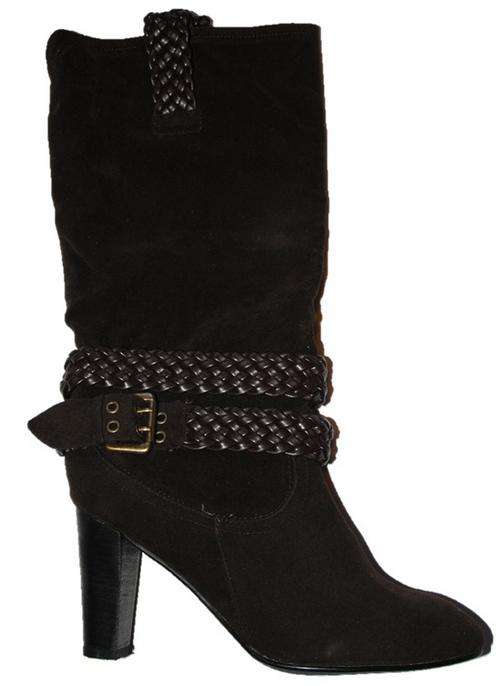 BRAND NEW FASHIONABLE SUIDE BOOTS - SIZE 7  - BLACK