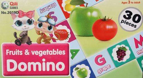 30 PCE FRUIT AND VEGETABLES DOMINO SET