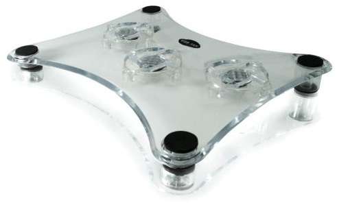 SUPER COOL TRANSPARENT 3 FAN LAPTOP COOLING PAD WITH USB - PLUG AND PLAY