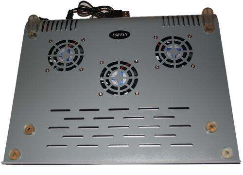 SUPER COOL ALUMINIUM 3 FAN LAPTOP COOLING PAD WITH USB - PLUG AND PLAY